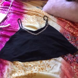 Black beaded crop top